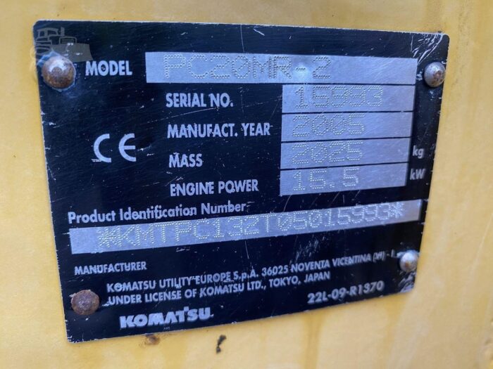 Komatsu PC20MR-2 – 2005 – 2 t – Occasion